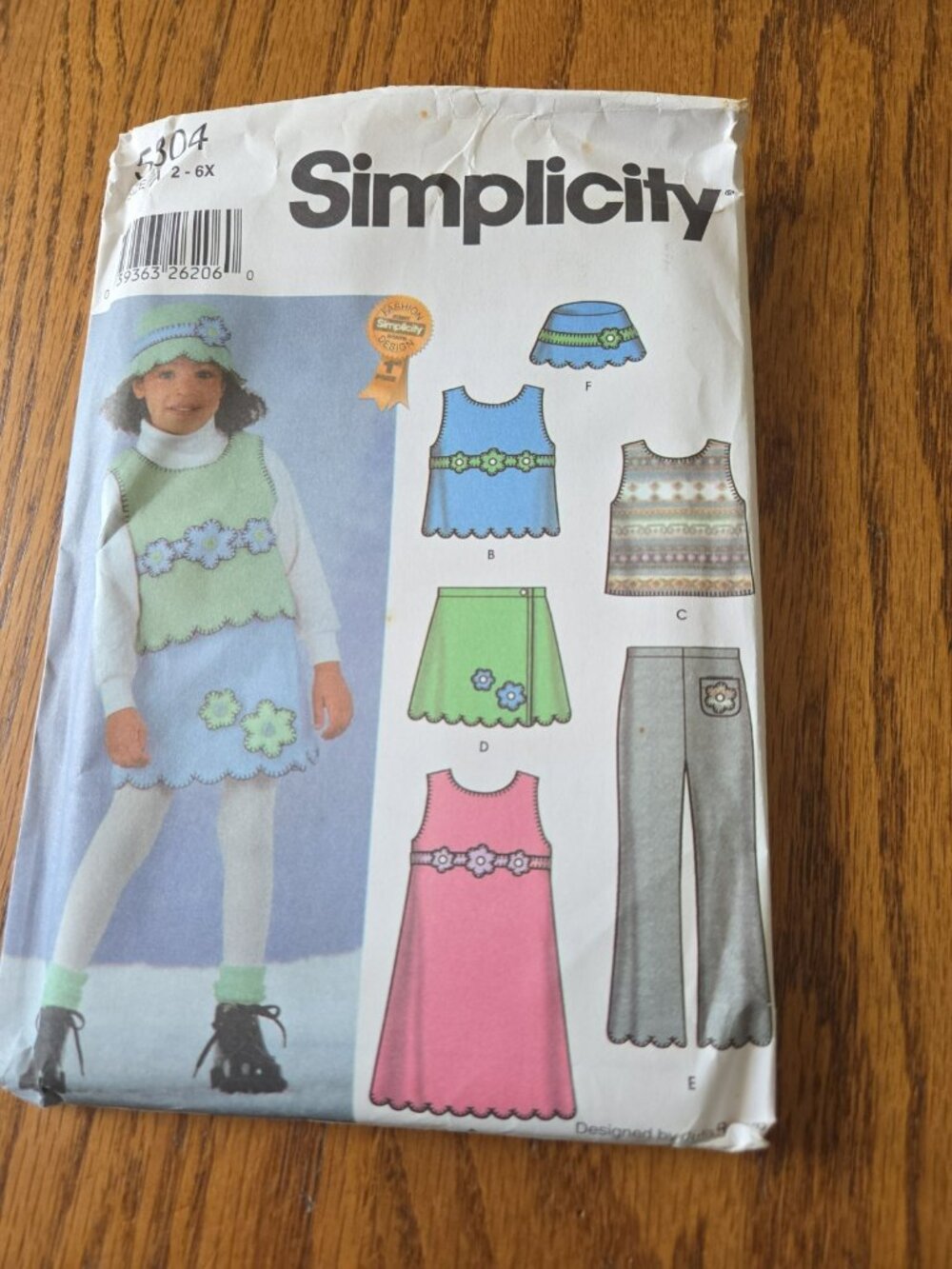 NEW Uncut Simplicity 5804 Sewing Pattern Size A 2-6x Girls Dress skirt top pants